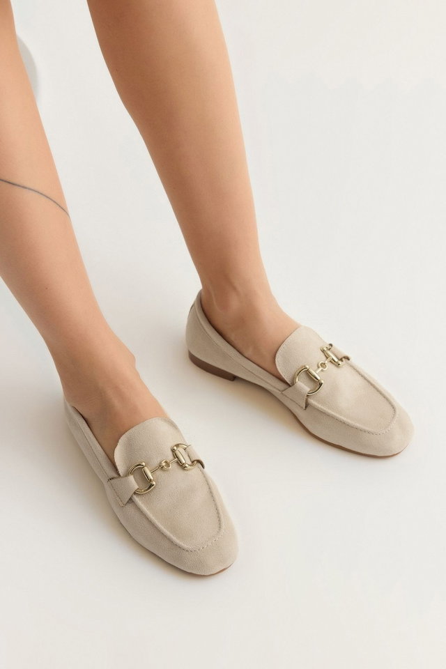 Mink - Cherry Brown Suede Accessory Detailed Women's Loafer Shoes TAKSS25LA00000
