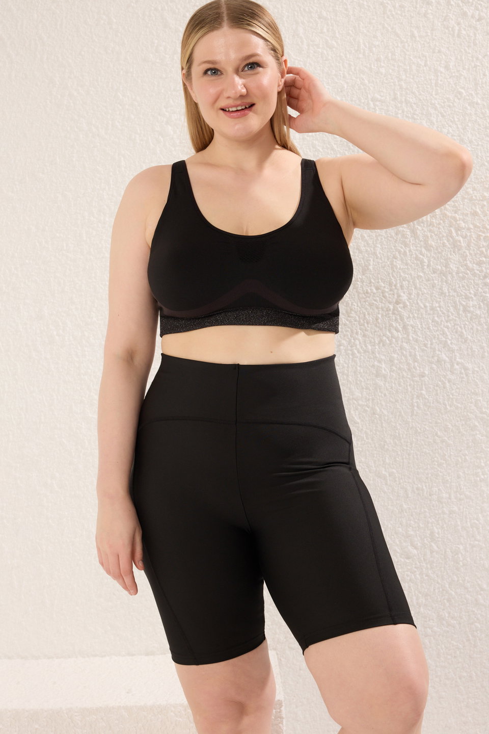 High Waist Diver/Scuba Short Knitted Sports Leggings TBBSS25AY00000