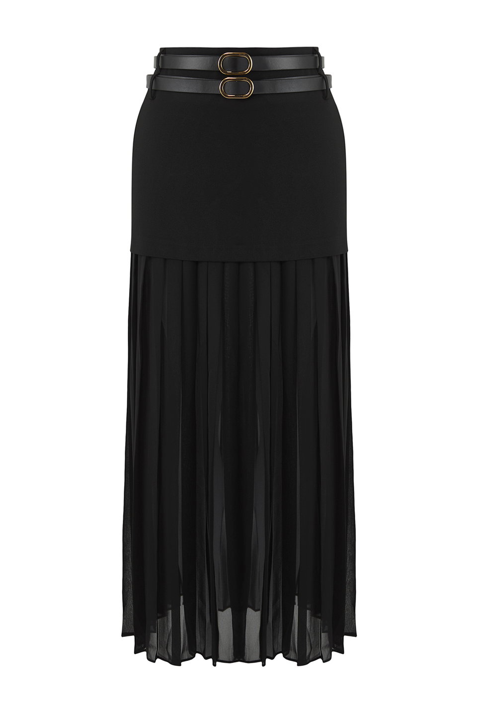 Limited Edition Chiffon Pleated Belted Woven Skirt Twoss25Et00108