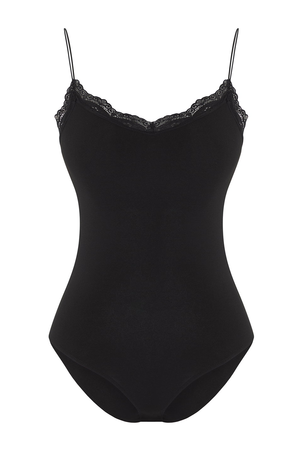 Lace Detailed Fitted/Fits the Body with Snaps at the Bottom Flexible Knitted Bodysuit TWOSS25BD00008