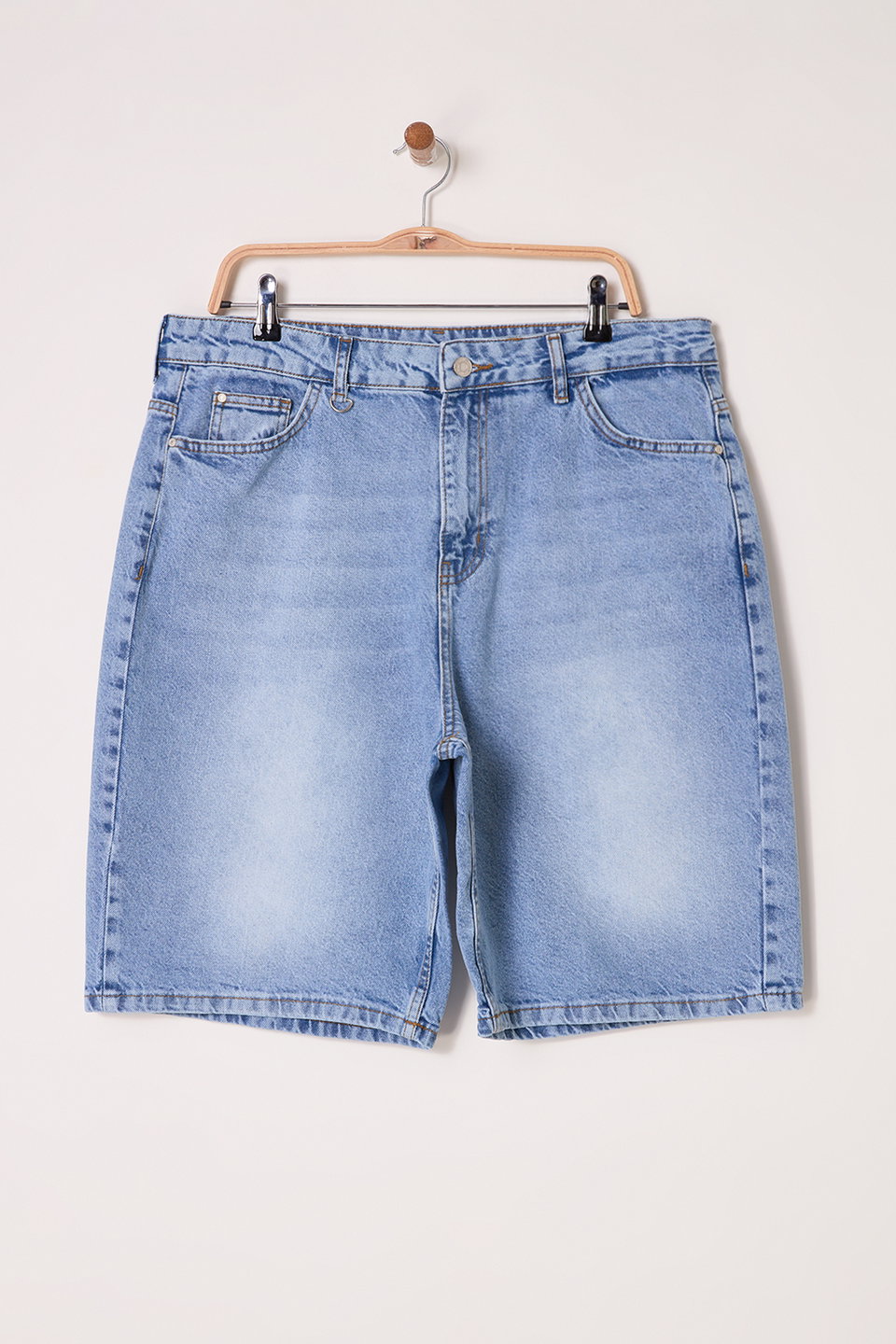 High Waist Straight Fit Denim Plus Size Shorts TBBSS25AP00016