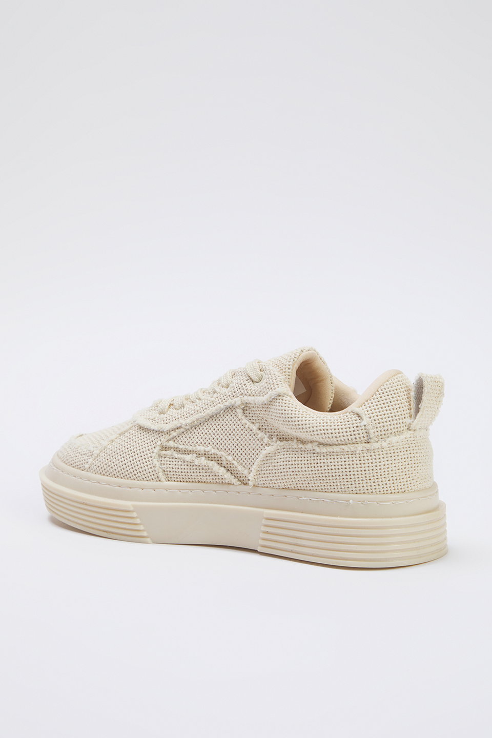 Textured Knitted Pattern Lace-Up Women's Retro Sneakers TAXSS25SN00037