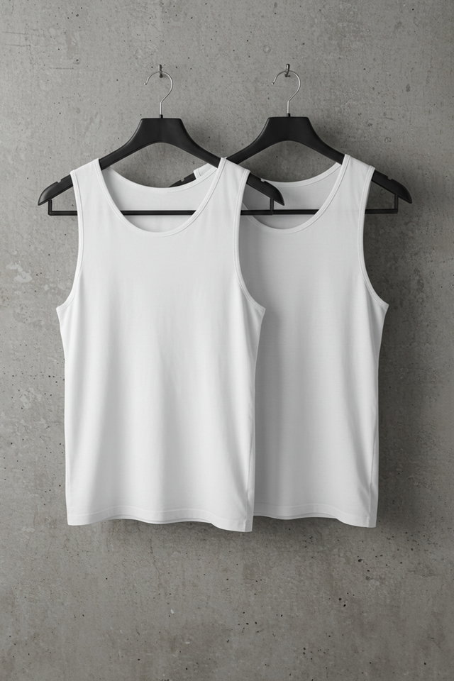 White - White Basic 2 Pack Underwear Undershirt TMNSS24AL00007