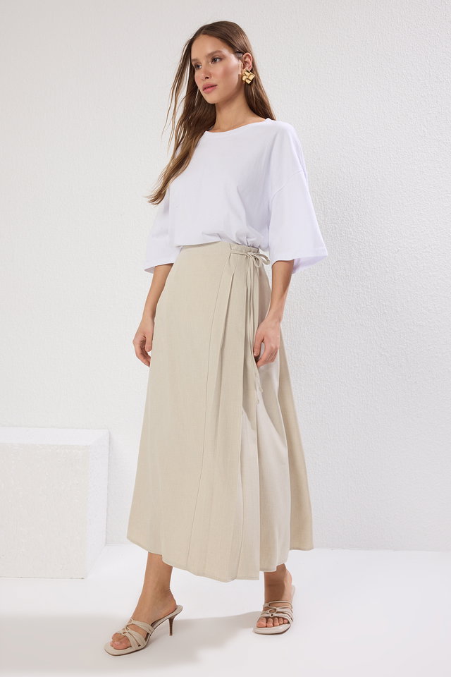 Stone - Stone Pleat Detailed Woven Skirt TCTAW25EE00007