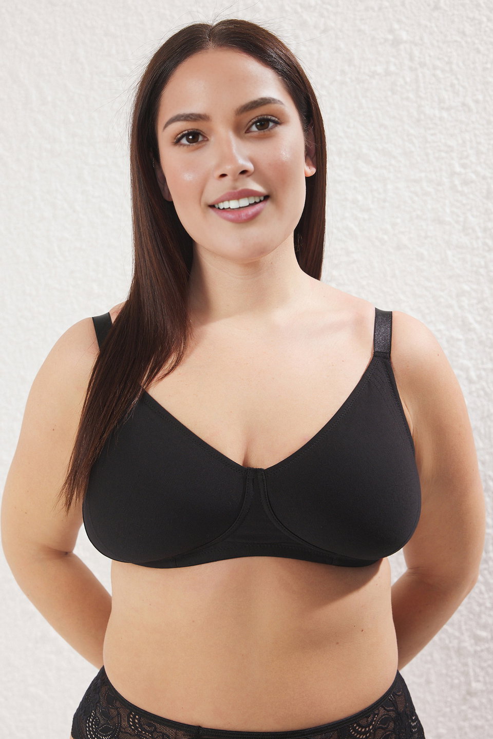Thick Strap Non-wired Cupless Comfortable Plus Size Bra TBBSS25CW00006