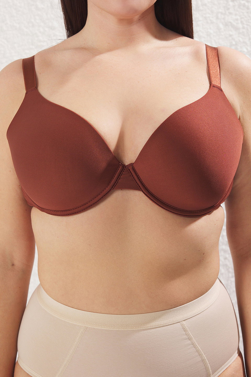 Fixed Cover Adjustable Thick Straps Plus Size Bra TBBSS25CW00005