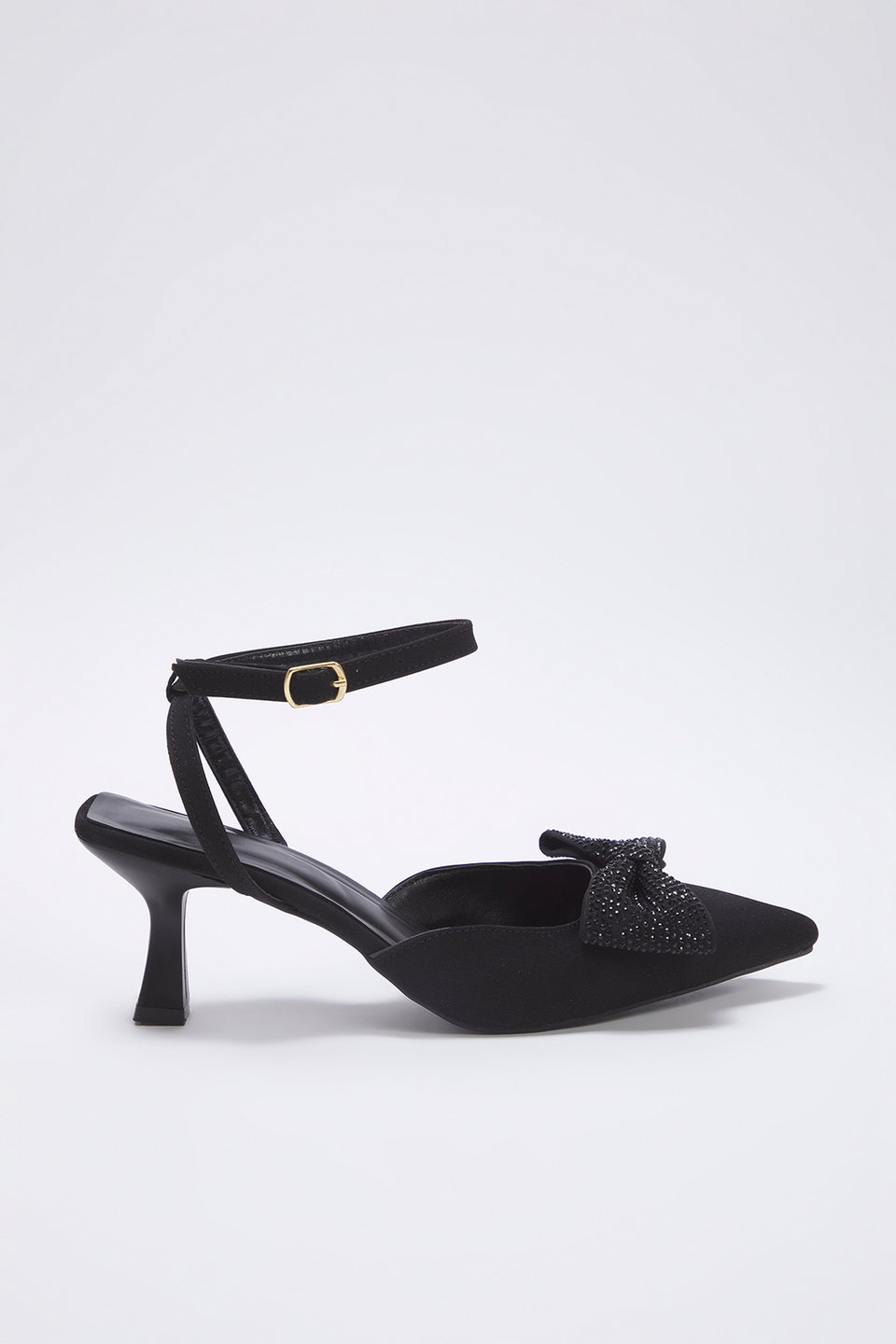 Bow Detail Pointed Toe Open Back Women's Evening Dress Thin Heel Shoes TAXSS25TO00043