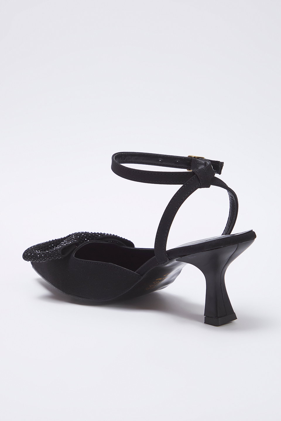 Bow Detail Pointed Toe Open Back Women's Evening Dress Thin Heel Shoes TAXSS25TO00043