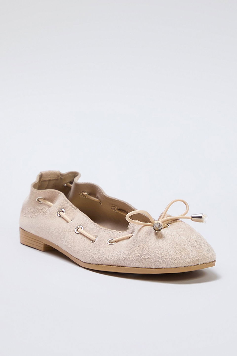 Tie Detail Almond Toe Women's Ballerina TAXSS25BE00004