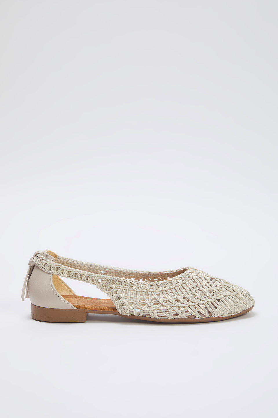 Knitted Patterned Almond Toe Women's Ballerinas TAXSS25BE00027