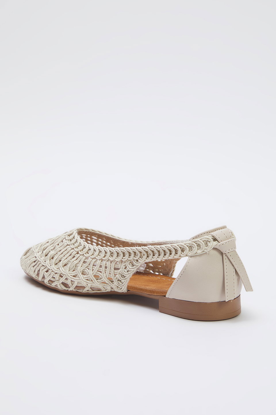Knitted Patterned Almond Toe Women's Ballerinas TAXSS25BE00027