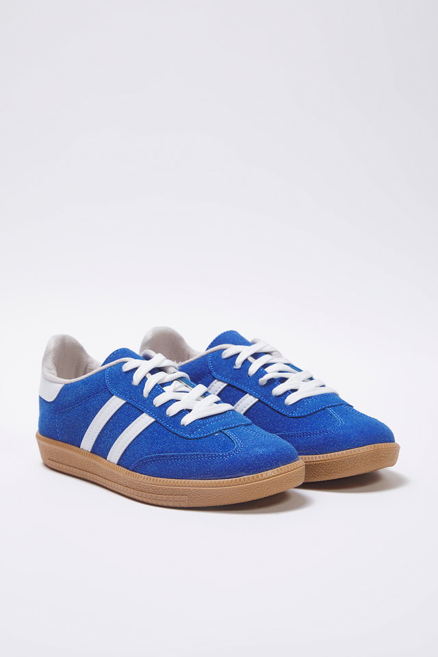 Blue - White Retro Lace-Up Women's Sneakers
TAKAW25SN00005