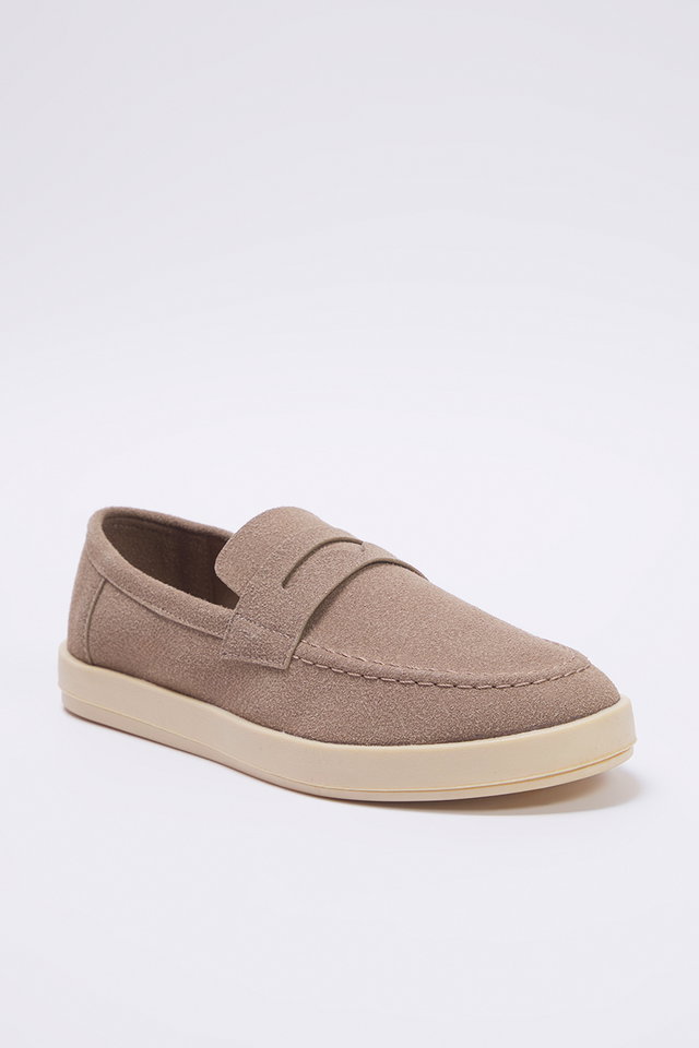 Light brown - Mink Suede Men's Loafer Shoes TAKSS25LA00019