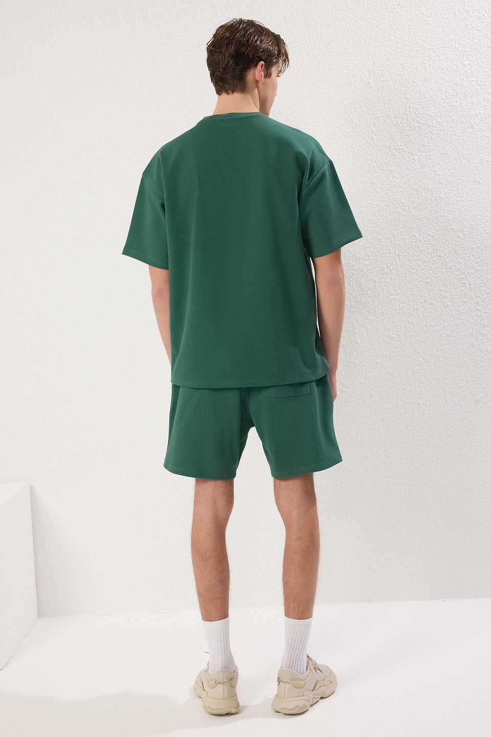 Oversize Thick 100% Cotton Tshirt Shorts 2-Piece Tracksuit Set