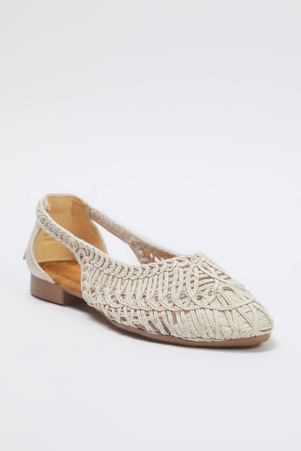 Knitted Patterned Almond Toe Women's Ballerinas TAXSS25BE00027