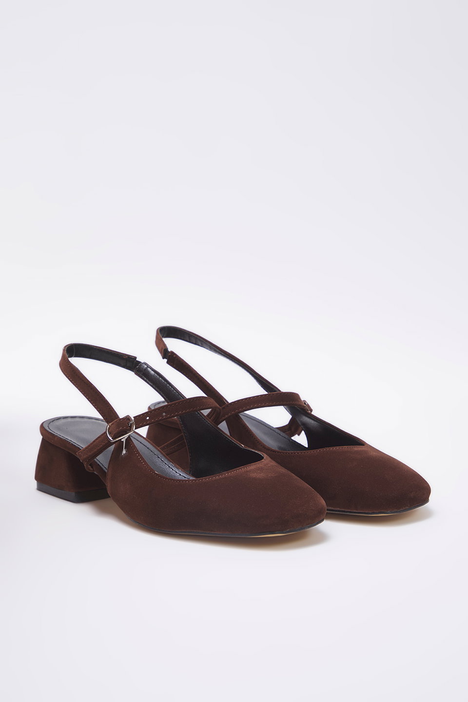 Suede Mary Jane Block Heel Sandals Takss25To00075