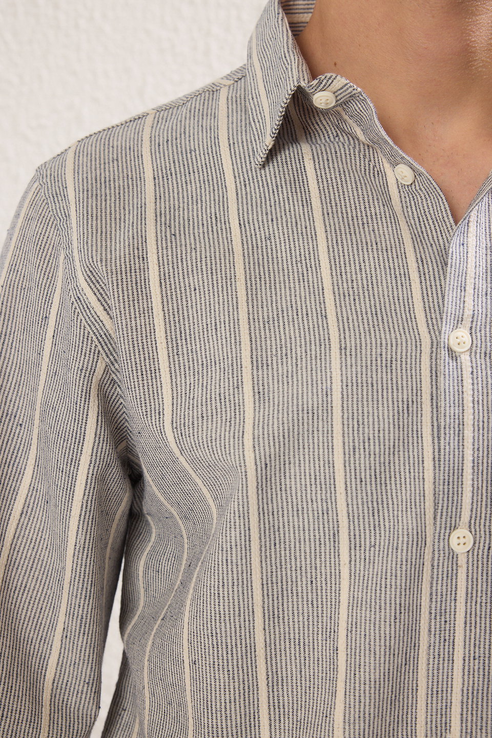 Striped Regular Fit Linen Look Shirt TMNSS25GO00037