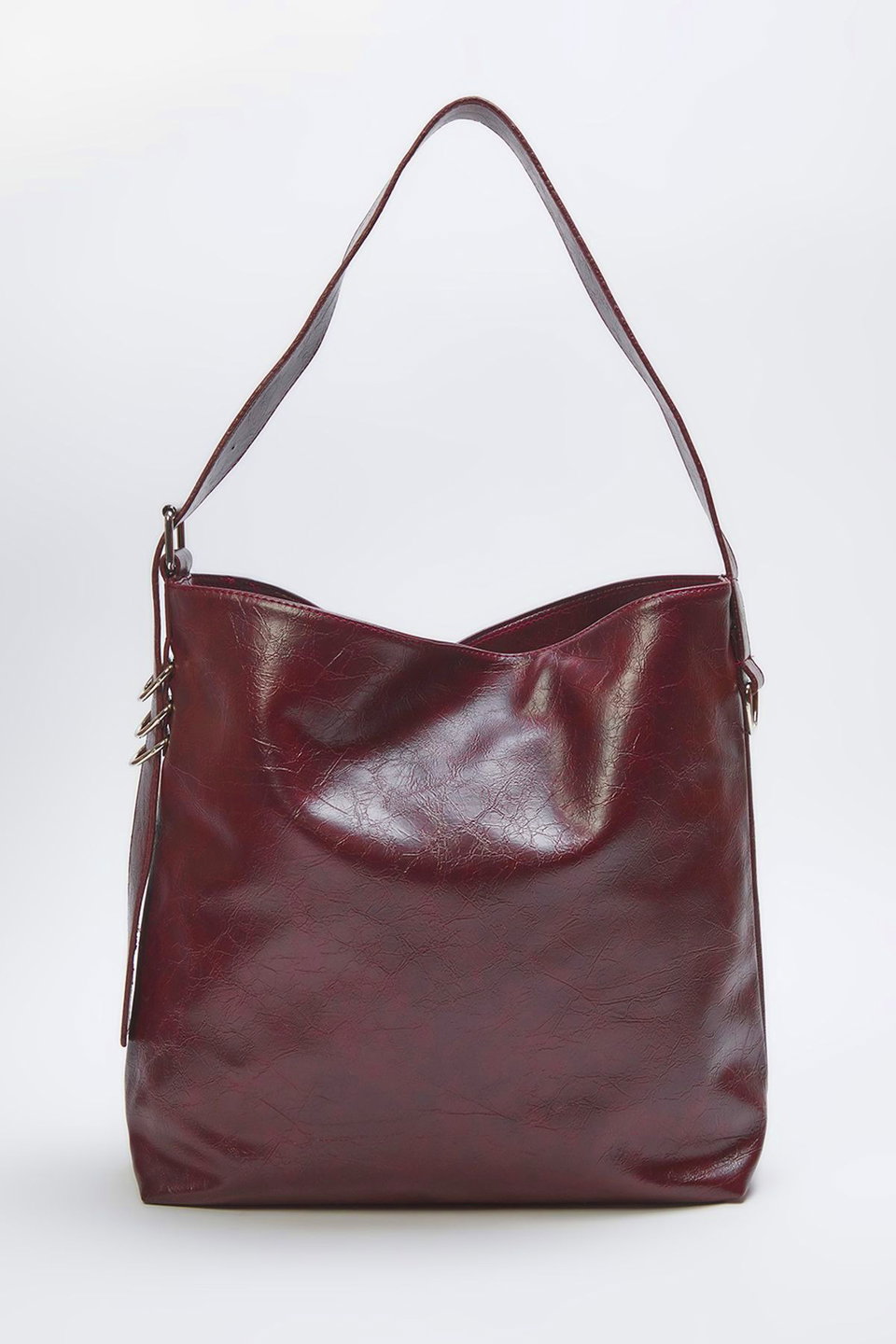 Wrinkled Faux Leather Belt Buckle Pouch Women's Shoulder Bag TAXSS25OC00029