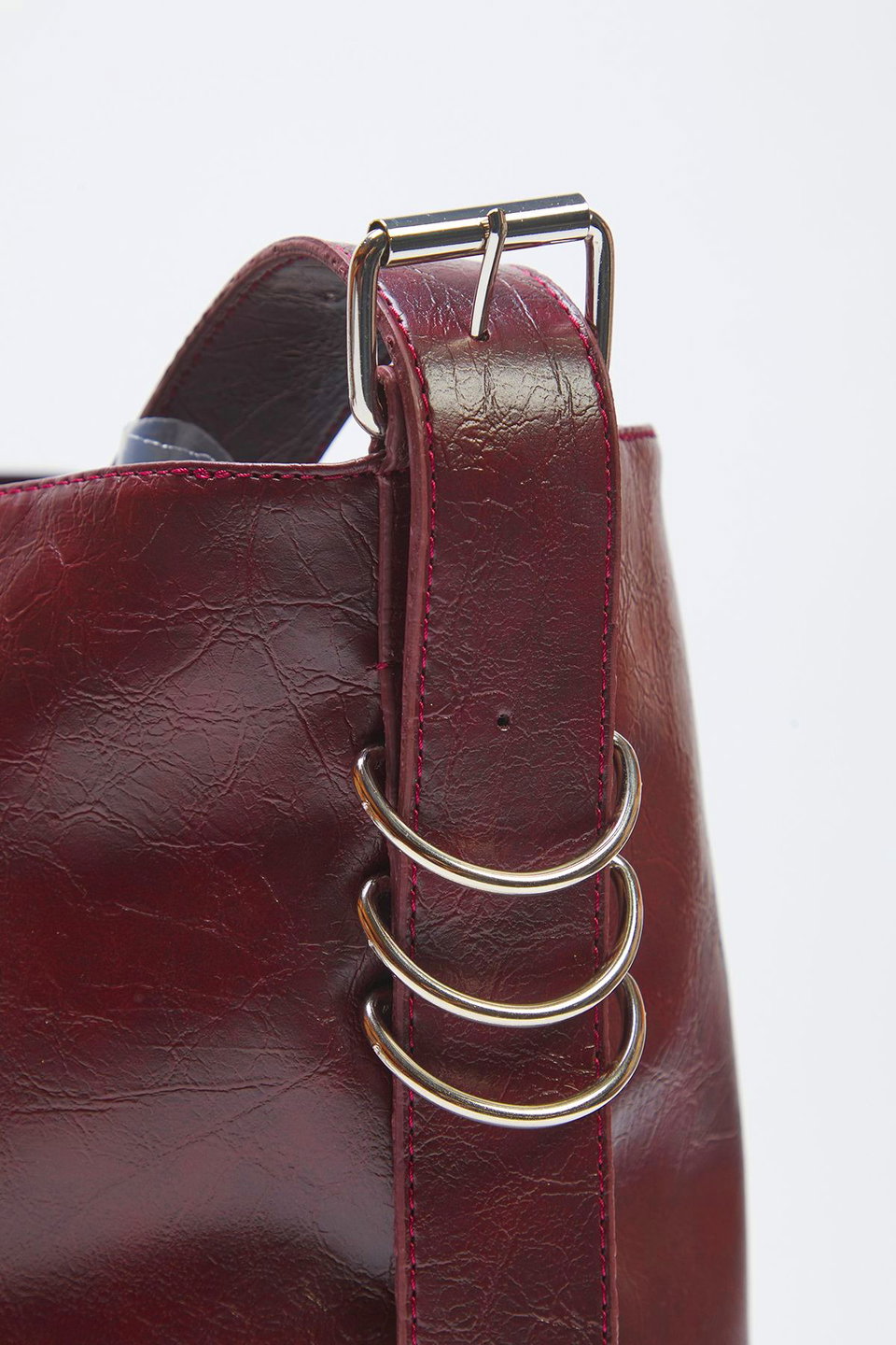 Wrinkled Faux Leather Belt Buckle Pouch Women's Shoulder Bag TAXSS25OC00029