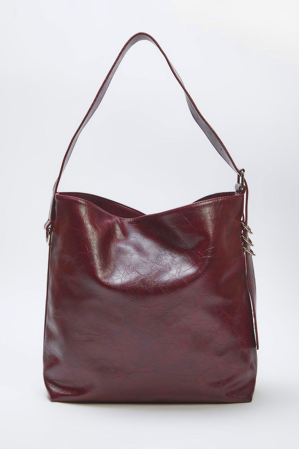 Wrinkled Faux Leather Belt Buckle Pouch Women's Shoulder Bag TAXSS25OC00029