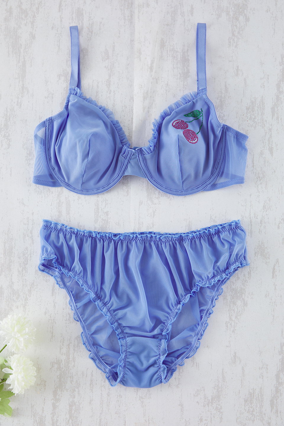 Strap Knitted Patterned Plus Size Underwear Set TBBSS25DG00005