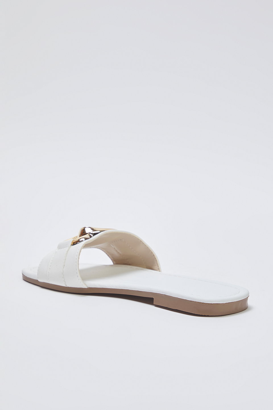 Chain Accessory Detail Flat Women's Slippers TAXSS25TE00023