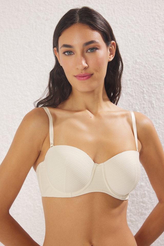 Skin - Ten Micro Striped Covered Strapless Knit Bra THMSS25SU00040