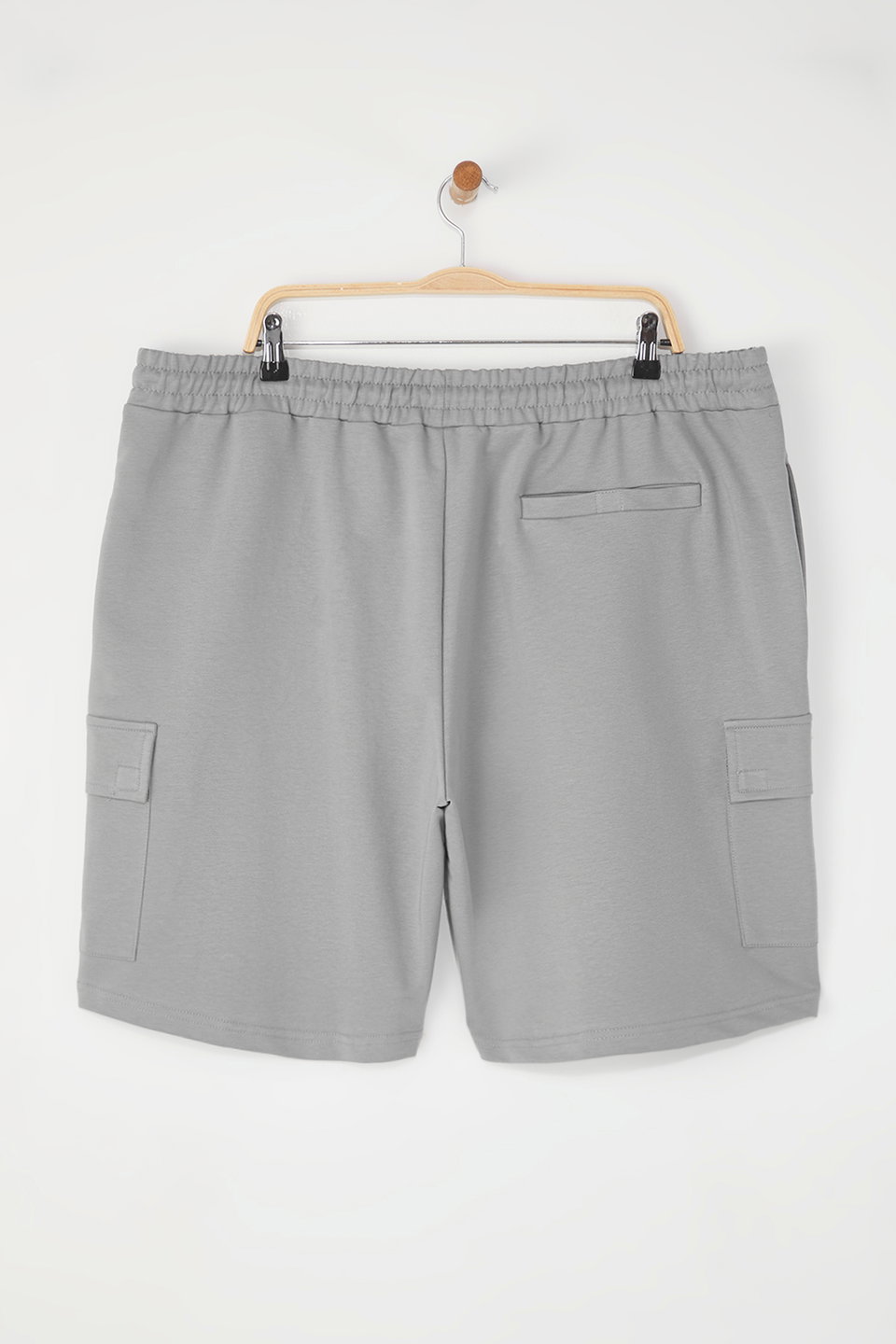 Large Size Oversize/Wide Cut Hidden Cord Elastic Waist Cargo Pocket Labeled Shorts TMNSS25AP00005