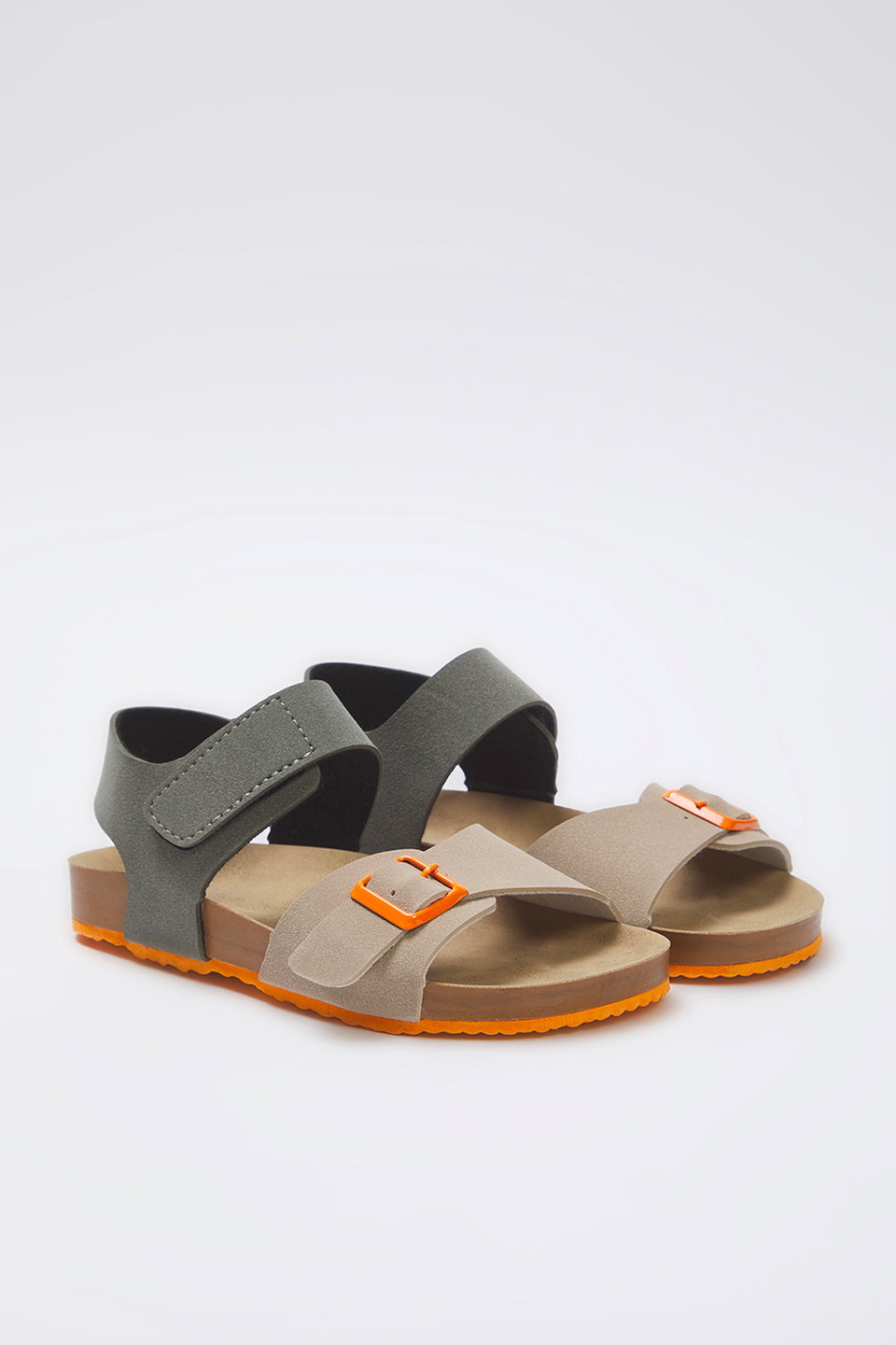 Nubuck Color Block Velcro Unisex Little Child Kids Sandals TAXSS25SD00057