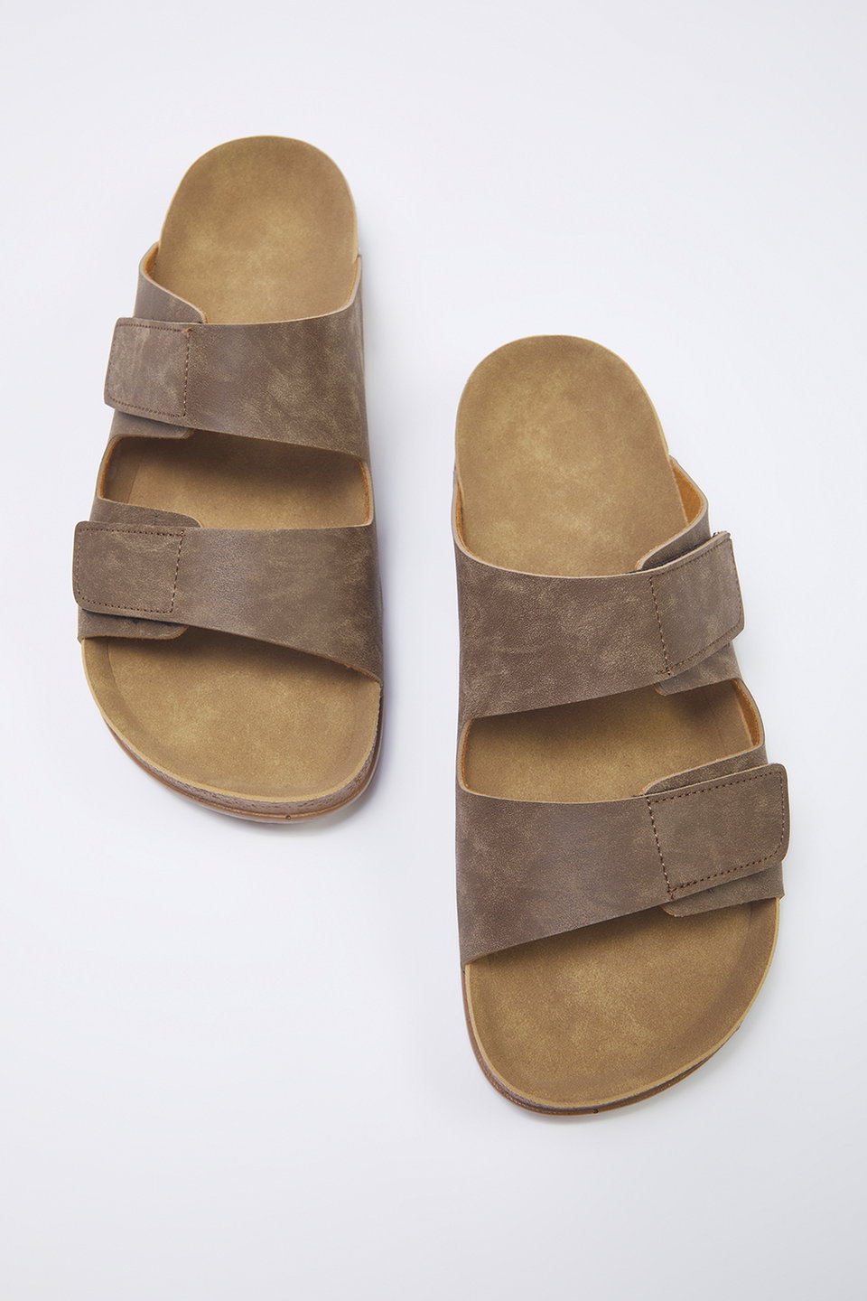 Nubuck Velcro Men's Flat Sole Slippers TAKSS25TE00034