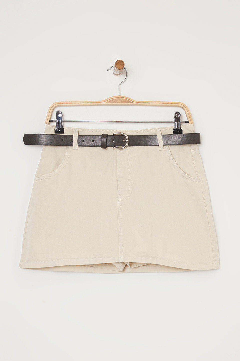 Belt Low Waist Mini Denim Shorts Skirt Twoss25Sr00116