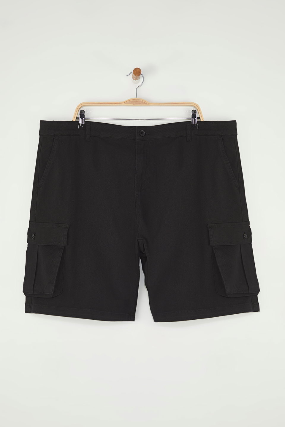 Plus Size Cargo Pocket Regular Cut Comfortable Cotton Shorts & Bermuda TMNSS25AP00008