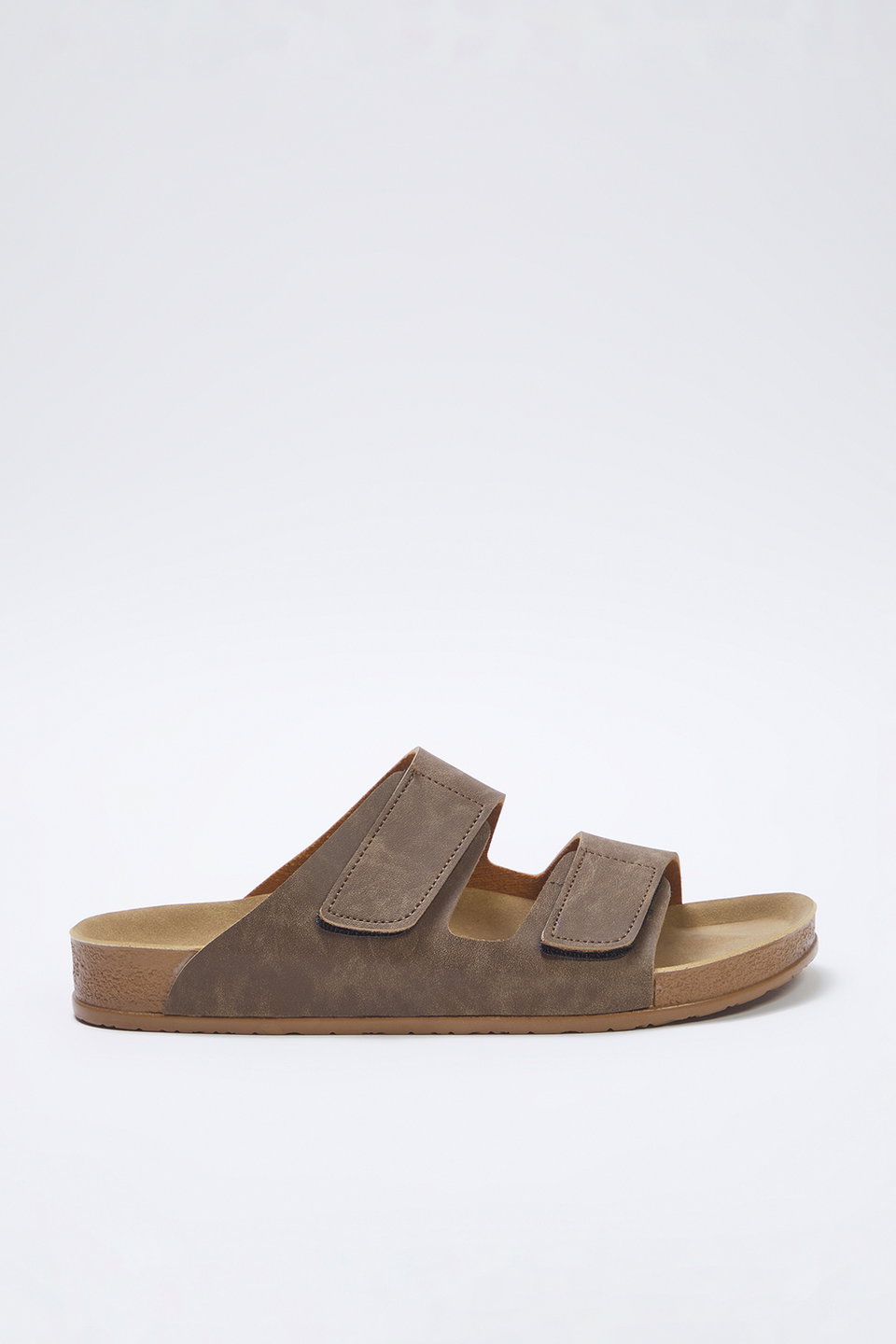 Nubuck Velcro Men's Flat Sole Slippers TAKSS25TE00034
