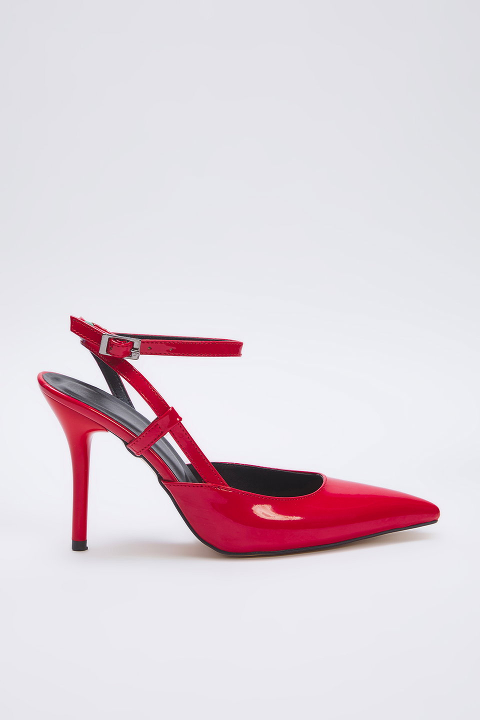 Patent Leather Ankle Strap Pointed Toe Women's Classic Thin Heel Shoes TAXSS25TO00081