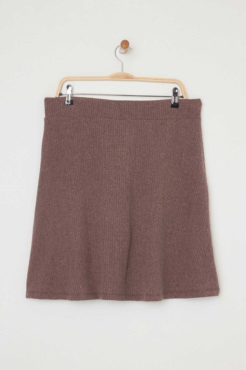 Textured Fabric Knitted Plus Size Shorts Skirt with Shorts Inside TBBSS25AP00042