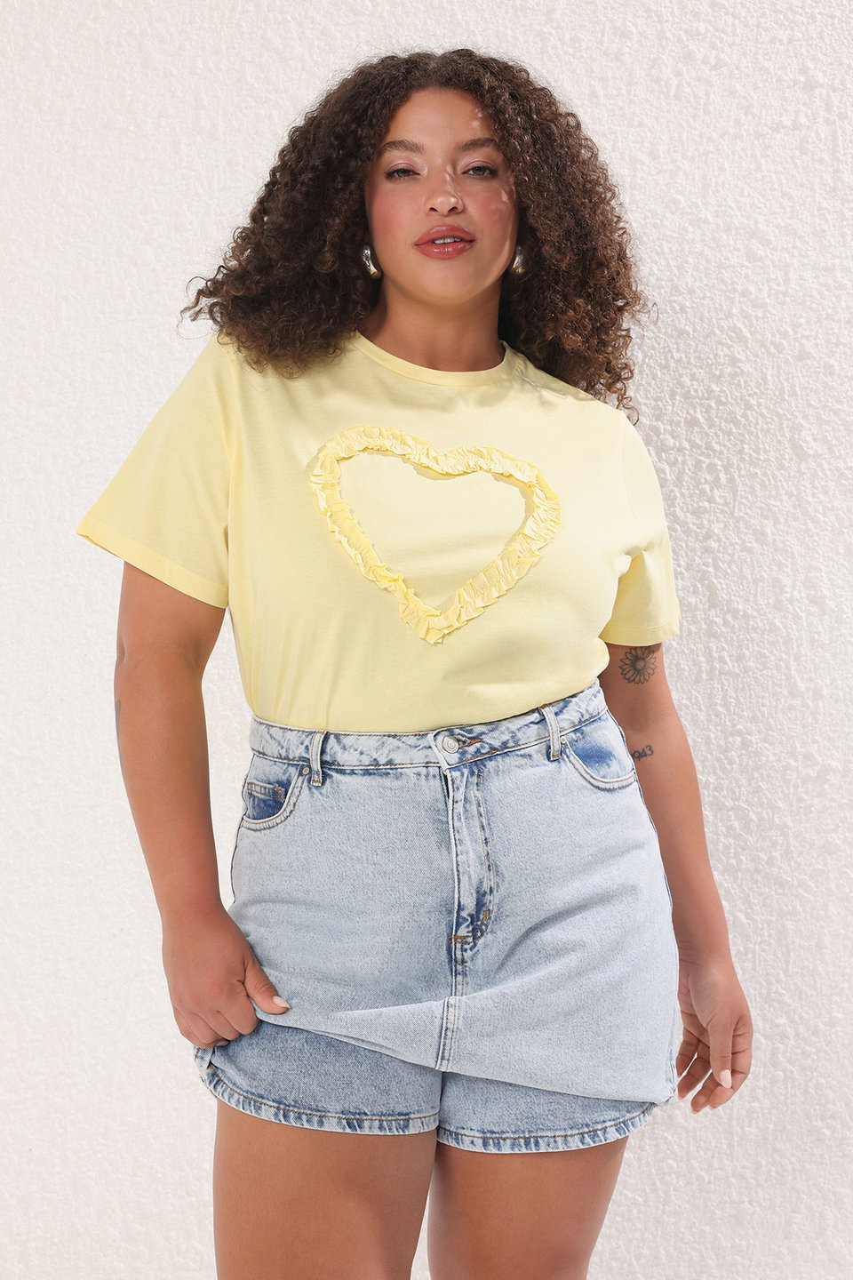 High Waist Wide Leg Plus Size Shorts Skirt TBBSS25AP00032