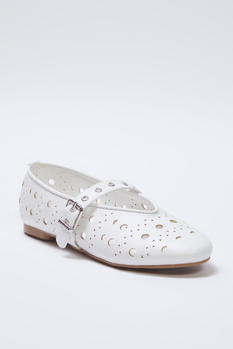 Laser Cut Mary Jane Women's Ballerina Flats TAKSS25BE00037