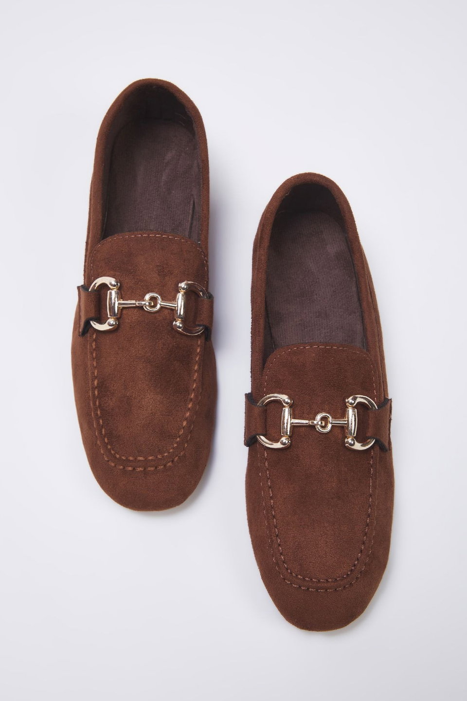 Suede Accessory Detailed Women's Loafer Shoes TAKSS25LA00000