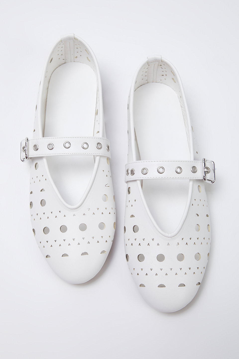 Laser Cut Mary Jane Women's Ballerina Flats TAKSS25BE00037