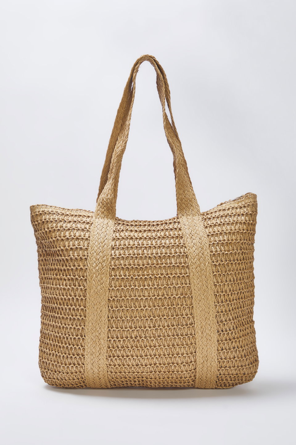 Camel Tassel Charm Detailed Straw Women's Medium Shoulder Bag TAKSS25OC00067