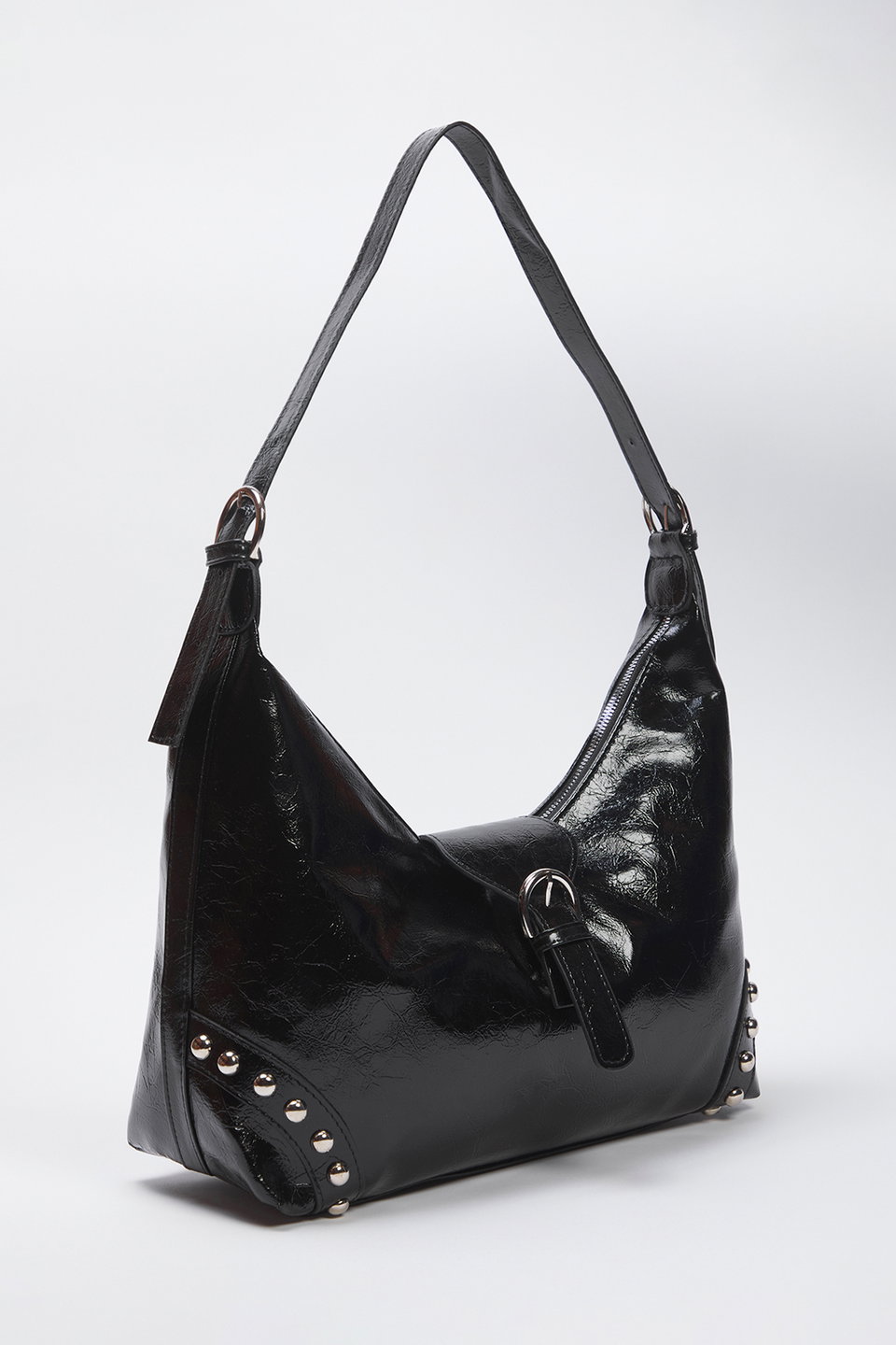 Oval Women's Shoulder Bag with Trok Belt Buckle Takss25Oc00042