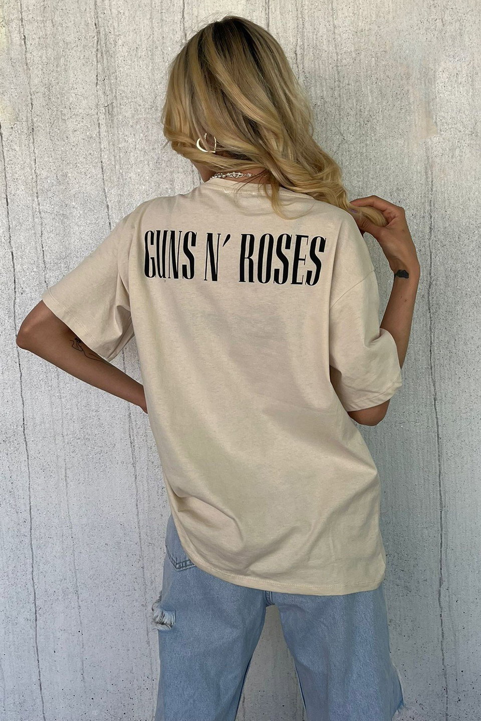 Back Printed Over Fit Women's T-Shirt Mg1506