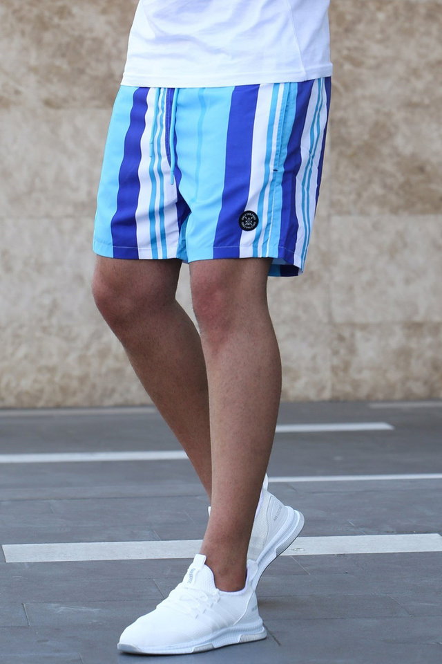 Turquoise - Turquoise Men's Marine Shorts 5071