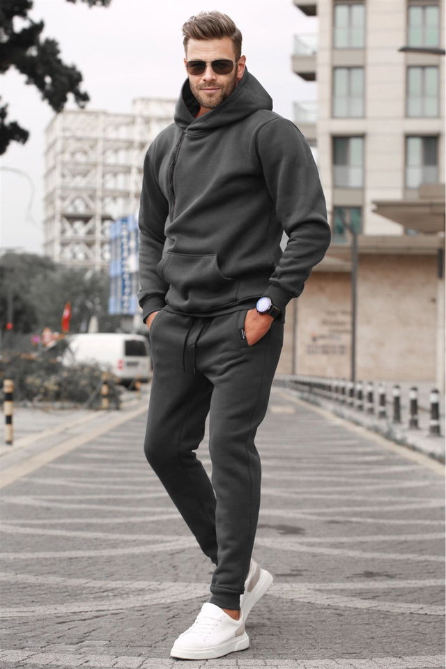 smoked - Black Men's Tracksuit Set 5634
