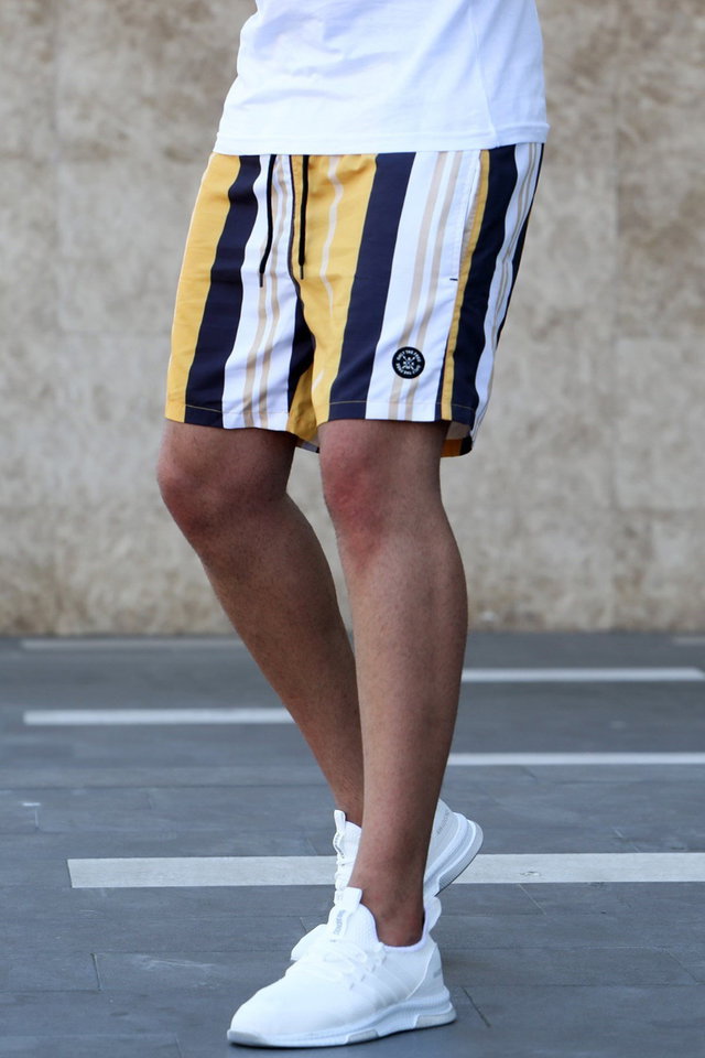 Yellow - Turquoise Men's Marine Shorts 5071