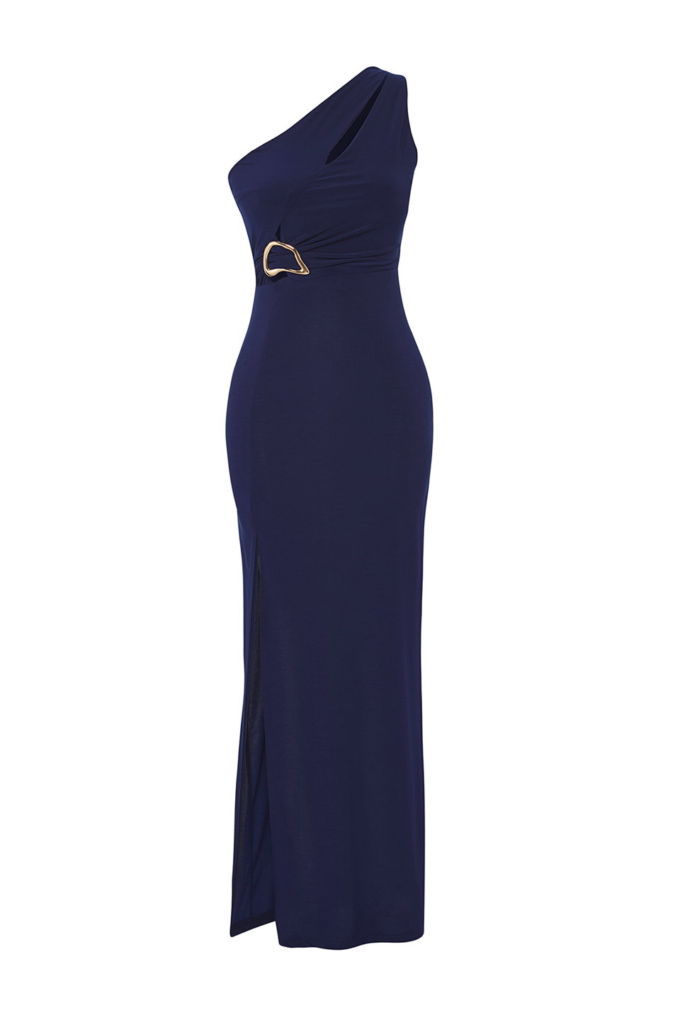 Body-fitting Accessory Detailed Knitted Long Elegant Evening Night Graduation Dress TPRSS25AE00016