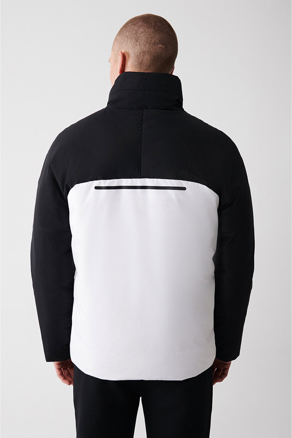 Men's Stand-Up Collar Flexible Printed Water Repellent Fabric Hidden Hooded Coat A32Y6045