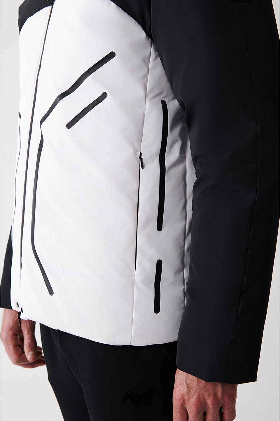Men's Stand-Up Collar Flexible Printed Water Repellent Fabric Hidden Hooded Coat A32Y6045