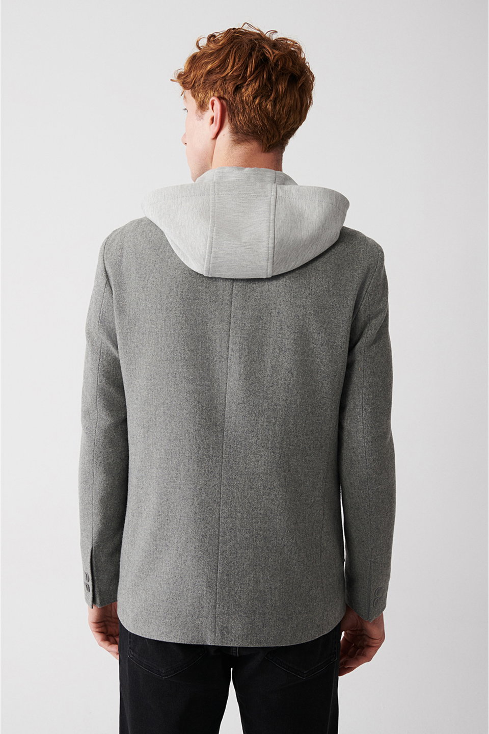 Men's Detachable Hooded Wool Jacket A32Y4017