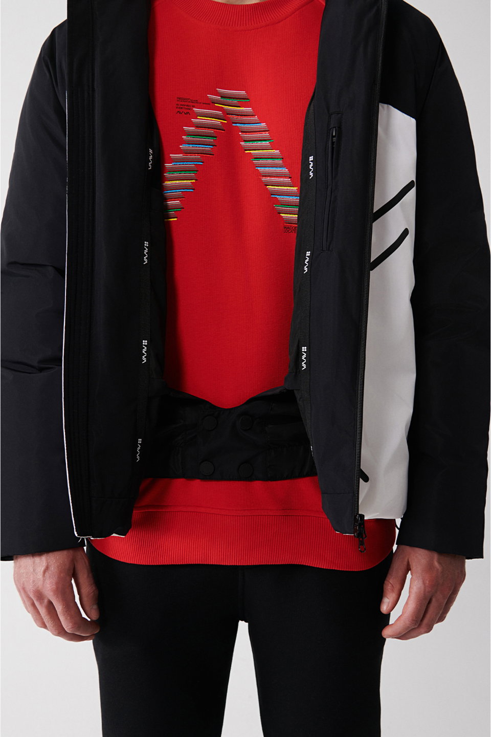 Men's Stand-Up Collar Flexible Printed Water Repellent Fabric Hidden Hooded Coat A32Y6045